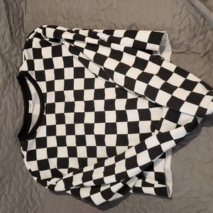ARDENE Long sleeve checkered crop top